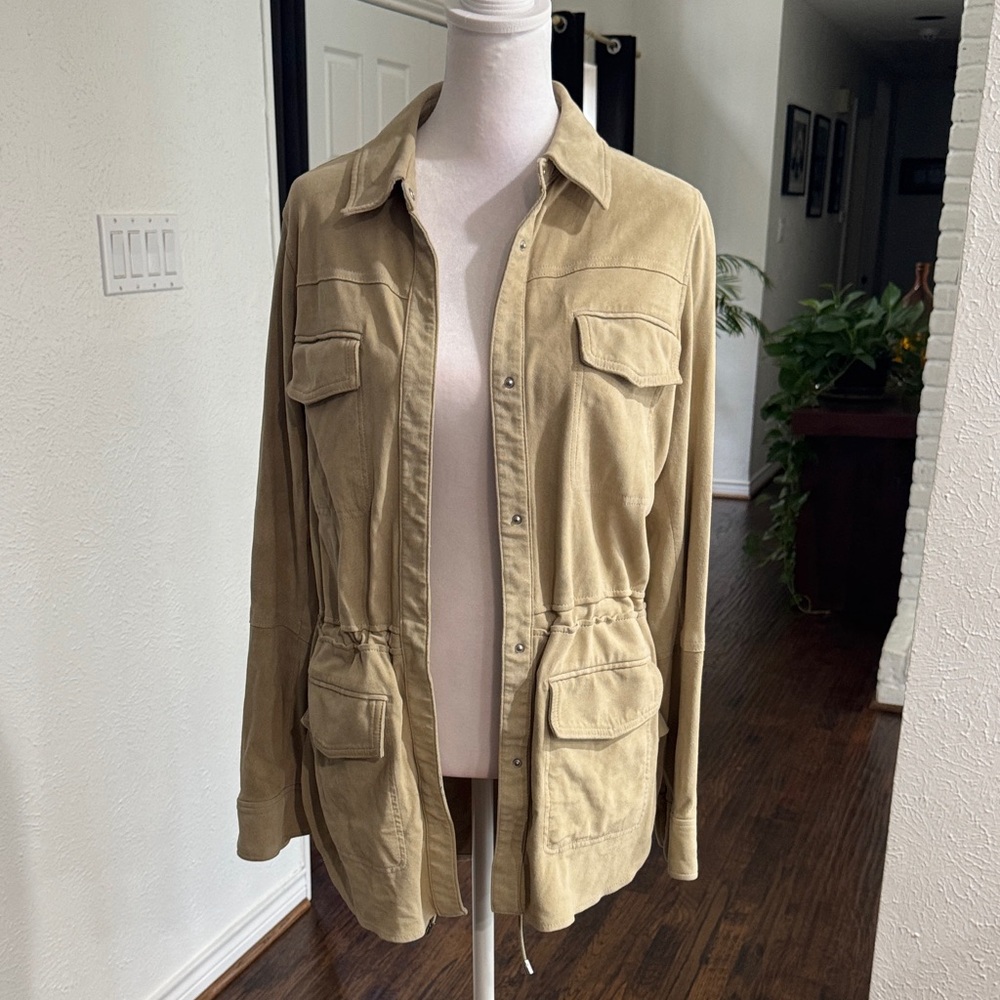 Vince Tan Leather Utility Jacket, S